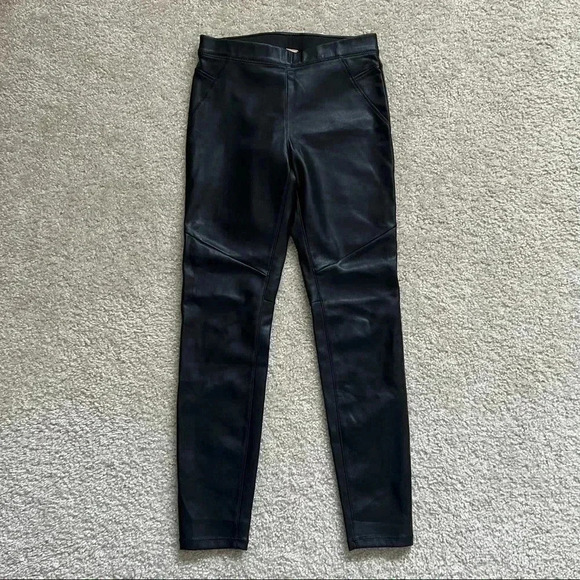 Free People Black Faux Leather Pants Women’s Size 25 Urban Outfitters Polyester - Picture 2 of 16